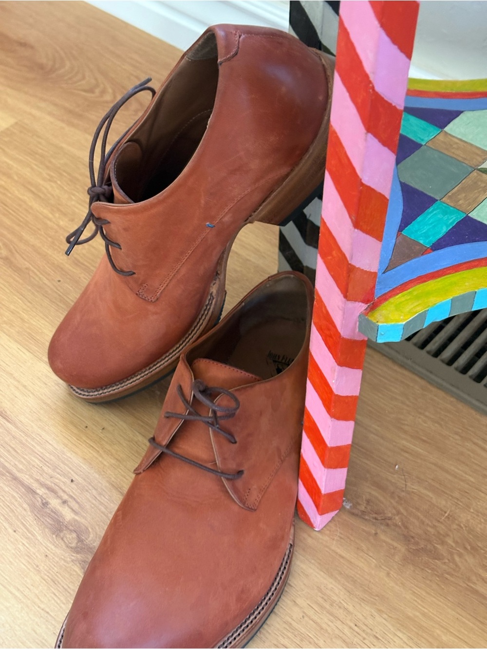 John Fluevog Brown Leather Derby Shoes - Picture 3 of 7